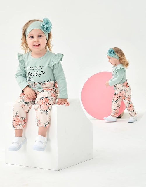 Load image into Gallery viewer, Newborn Infant Baby Girl Clothes Ruffle Romper Toddler Girl Floral Cotton Pant Sets Girls Clothing Outfit
