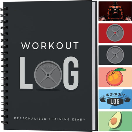Workout Planner for Daily Fitness Tracking & Goals Setting (A5 Size, 6” X 8”, Charcoal Gray), Men & Women Personal Home & Gym Training Diary, Log Book Journal for Weight Loss by