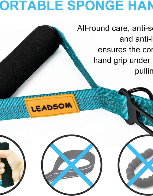Load image into Gallery viewer, 6FT Highly Reflective Heavy Duty Elastic Bungee Medium and Large Dog Leash Shock Absorbing with Comfortable Padded Handle and Traffic Handle Suitable for Training
