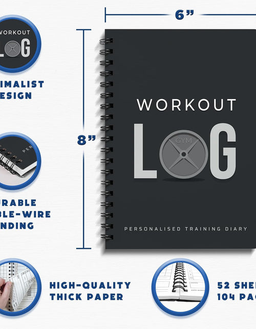 Load image into Gallery viewer, Workout Planner for Daily Fitness Tracking &amp; Goals Setting (A5 Size, 6” X 8”, Charcoal Gray), Men &amp; Women Personal Home &amp; Gym Training Diary, Log Book Journal for Weight Loss by
