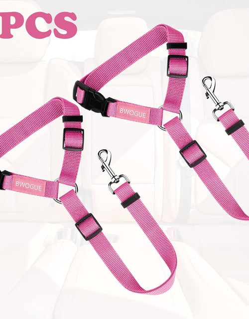 Load image into Gallery viewer, 2 Packs Dog Cat Safety Seat Belt Strap Car Headrest Restraint Adjustable Nylon Fabric Dog Restraints Vehicle Seatbelts Harness
