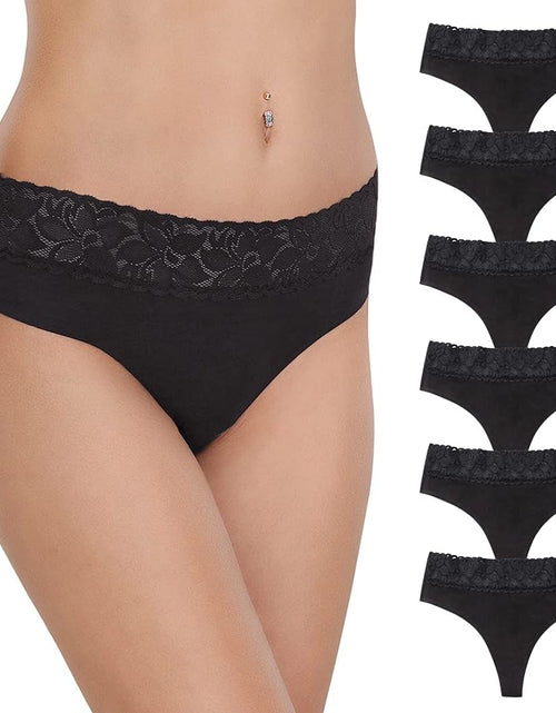 Load image into Gallery viewer, Women'S Thongs Underwear Cotton Seamless Thongs for Women Lace Trim Panties
