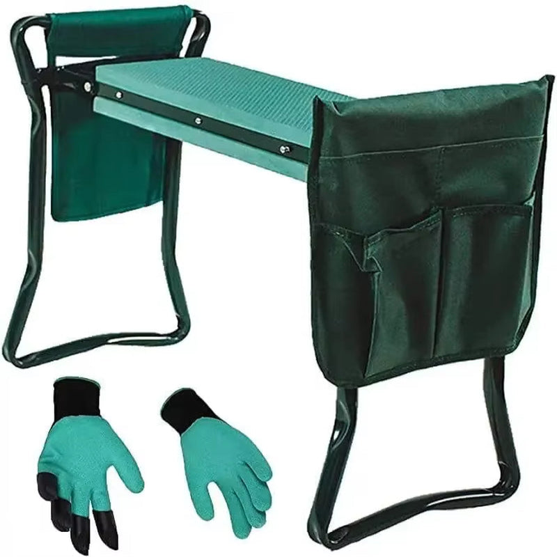Folding Garden Kneeler Stool Bench Tool Pouch Storage Bag Protect Knees Sturdy Pad Seat Bearing Multi Pockets