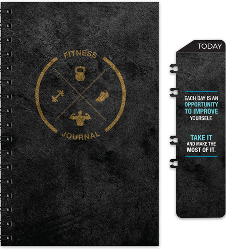 Workout Fitness Journal Nutrition Planners: Clip-In Bookmark, Sturdy Binding, Thick Pages & Laminated Protective Cover (Black & Gold)