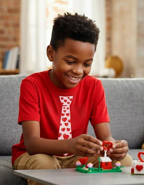 Load image into Gallery viewer, Boys Valentines Day Shirt Red Hearts Tie Toddler Infant Kids T-Shirt
