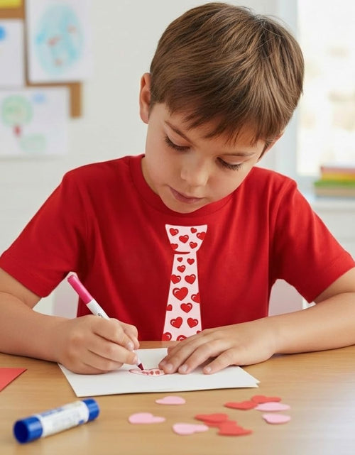 Load image into Gallery viewer, Boys Valentines Day Shirt Red Hearts Tie Toddler Infant Kids T-Shirt
