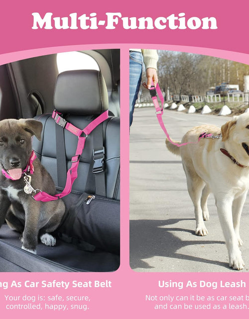 Load image into Gallery viewer, 2 Packs Dog Cat Safety Seat Belt Strap Car Headrest Restraint Adjustable Nylon Fabric Dog Restraints Vehicle Seatbelts Harness
