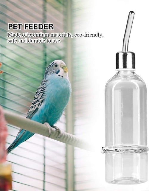 Load image into Gallery viewer, Pet Feeder Automatic Pet Water Dispenser Practical Parrot Water Drinking Feeding Bottle with Stainless Steel Ball Nipple (S)
