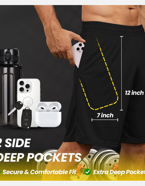 Load image into Gallery viewer, Athletic Shorts for Men with Pockets and Elastic Waistband Quick Dry Activewear
