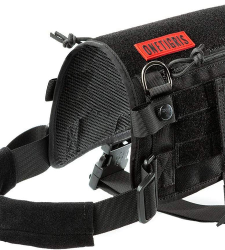 Service Dog Harness No-Pull Dog Harness Adjustable Comfort Pet Dog Vest Harness for Outdoor Walking (Black, Long Version)