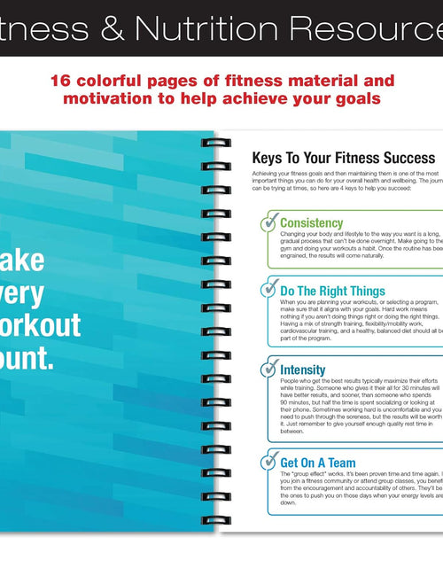 Load image into Gallery viewer, Workout Fitness Journal Nutrition Planners: Clip-In Bookmark, Sturdy Binding, Thick Pages &amp; Laminated Protective Cover (Black &amp; Gold)

