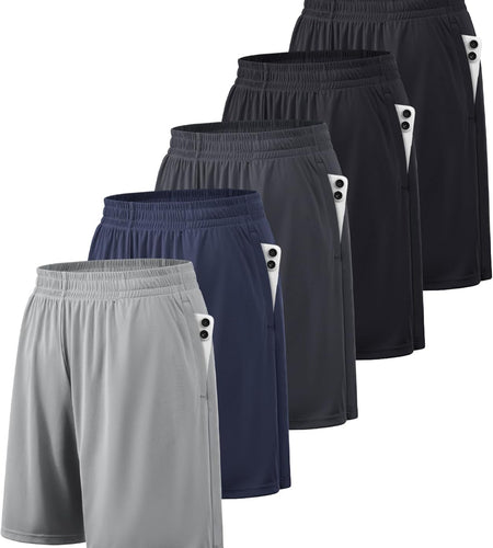 Athletic Shorts for Men with Pockets and Elastic Waistband Quick Dry Activewear