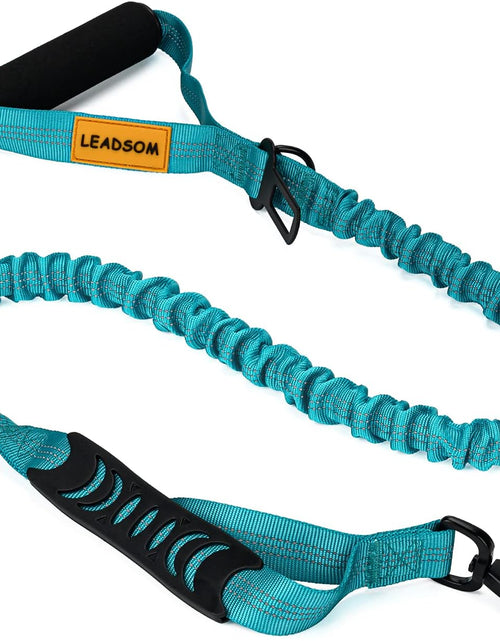 Load image into Gallery viewer, 6FT Highly Reflective Heavy Duty Elastic Bungee Medium and Large Dog Leash Shock Absorbing with Comfortable Padded Handle and Traffic Handle Suitable for Training
