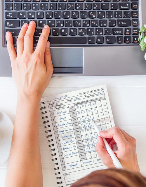 Load image into Gallery viewer, Workout Planner for Daily Fitness Tracking &amp; Goals Setting (A5 Size, 6” X 8”, Charcoal Gray), Men &amp; Women Personal Home &amp; Gym Training Diary, Log Book Journal for Weight Loss by
