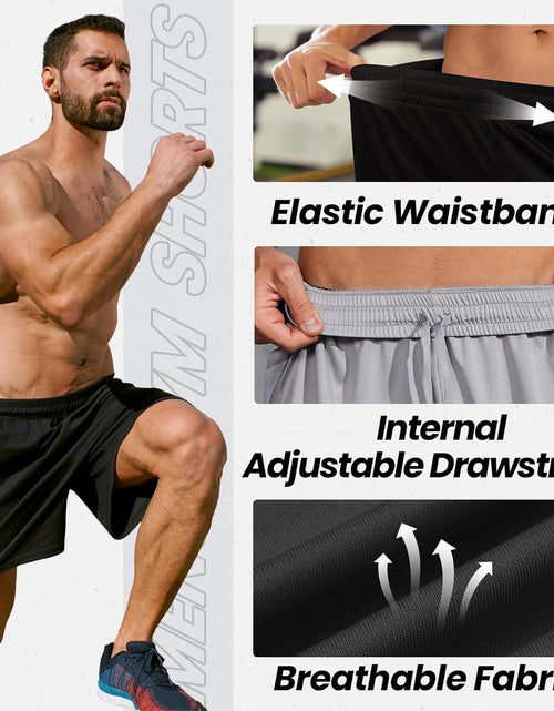 Load image into Gallery viewer, Athletic Shorts for Men with Pockets and Elastic Waistband Quick Dry Activewear
