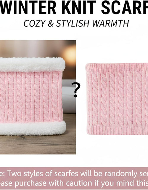 Load image into Gallery viewer, 3Pcs Winter Women Beanie Hat Scarf and Touch Screen Gloves Sets Girls Classic Knit Warm Chunky Fleece Lined Cable Cap
